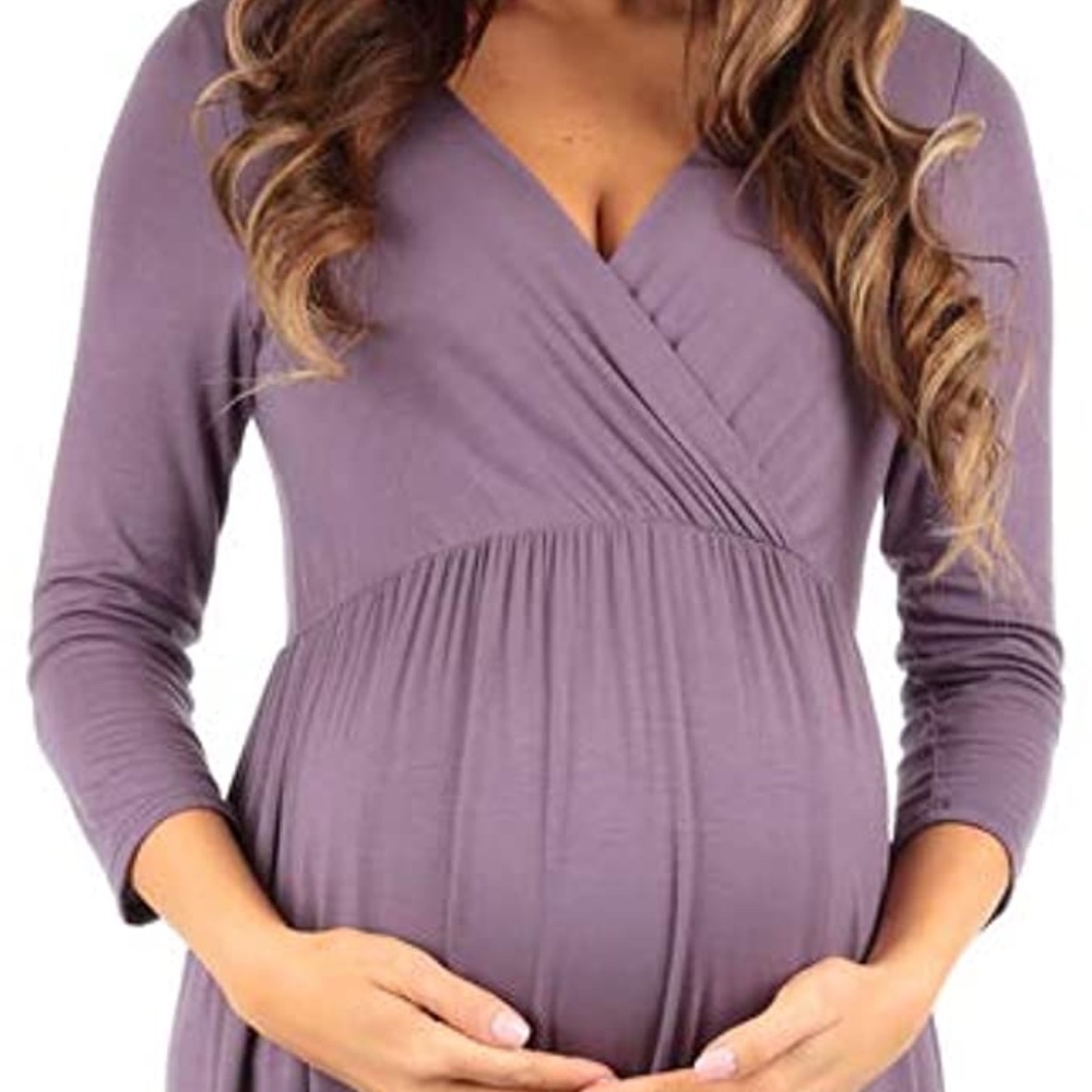 Mother Bee Maternity Wrapped Ruched Dress